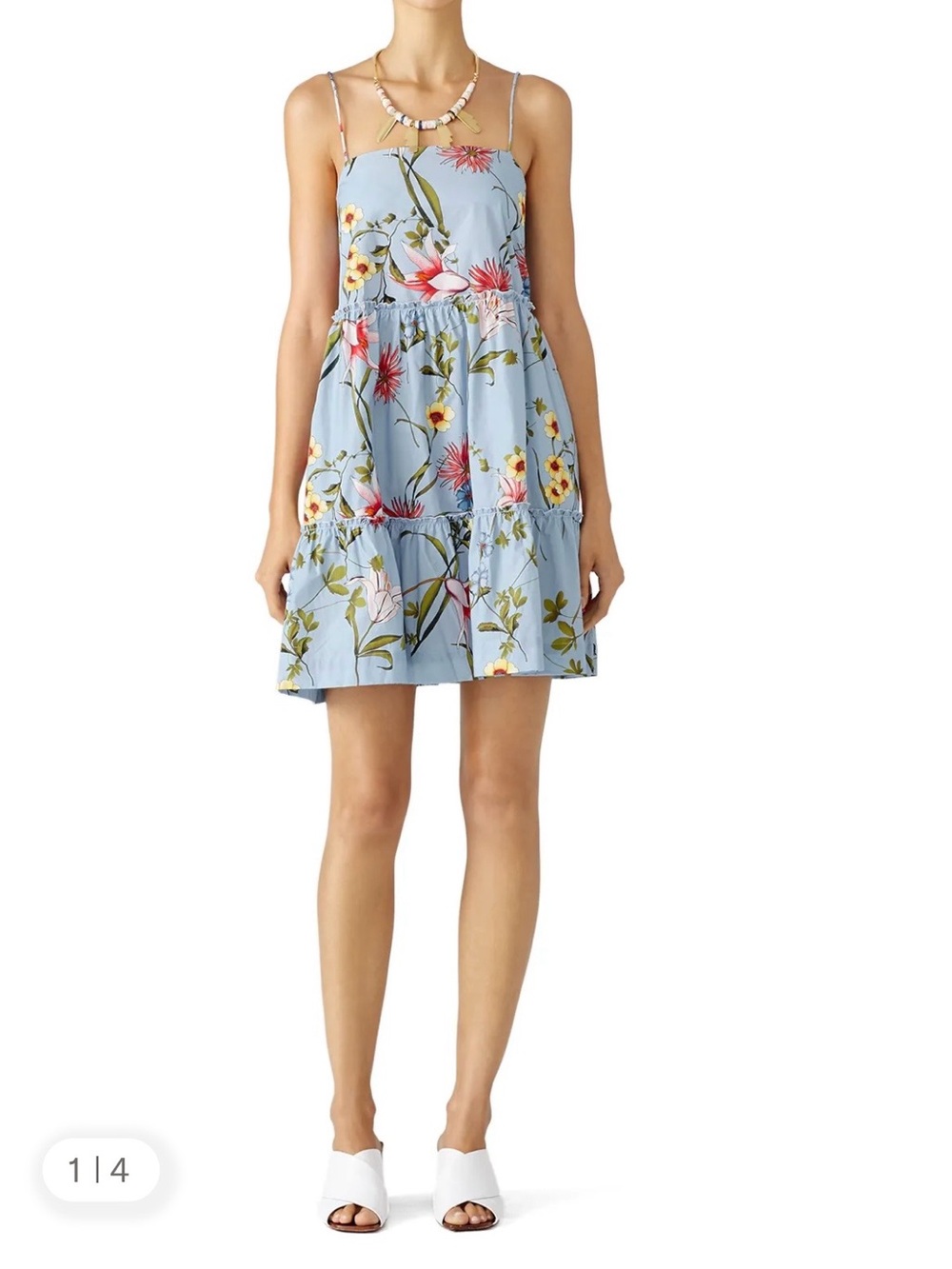 NICHOLAS water lily print Floral Tiered Mini Dress